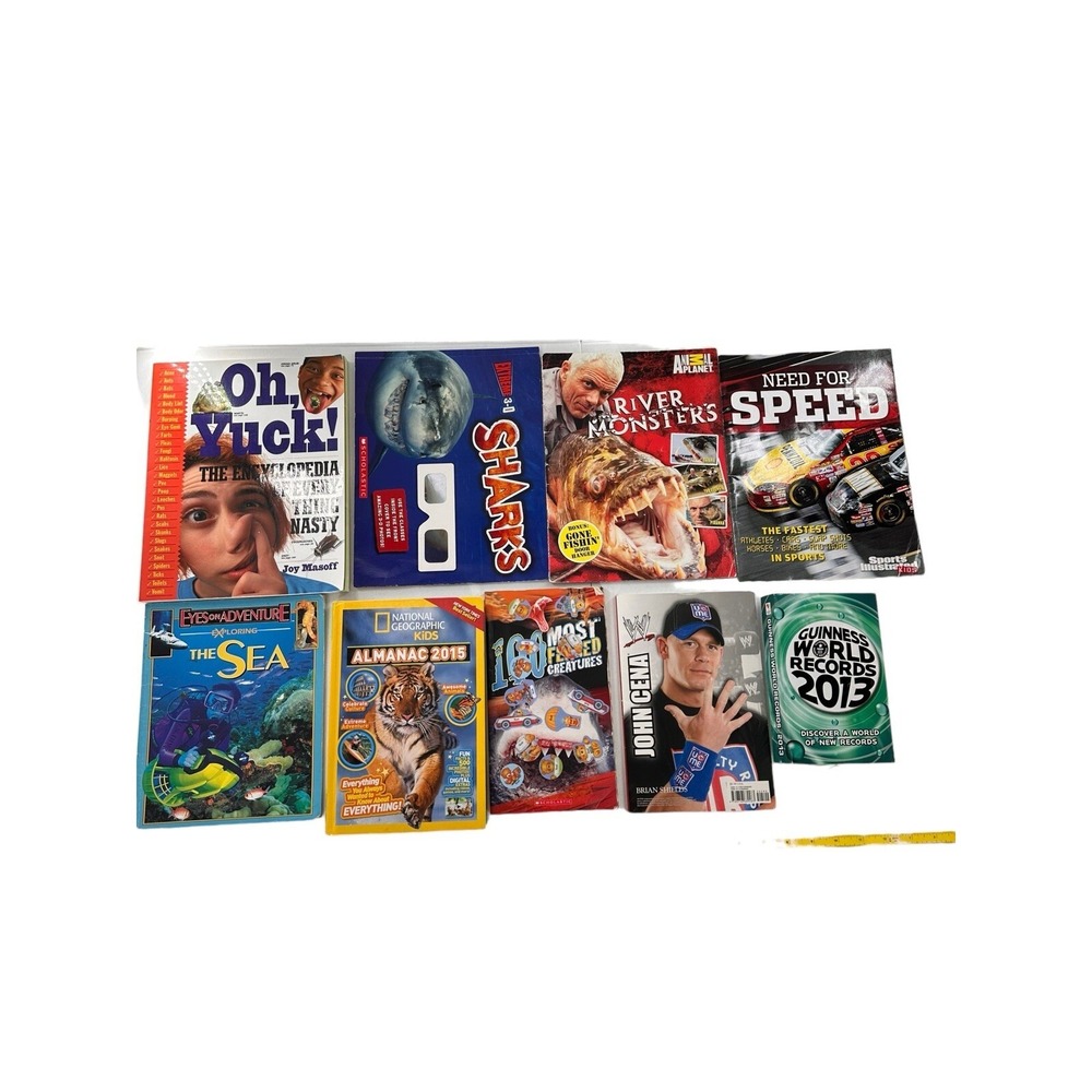 Lot 10 Random Book Bundle River Monsters Animal Planet  Thea Feldman John Cena